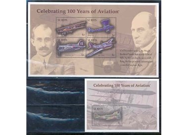 ST. KITTS 2003 Aviation centenary 4v + 1 s/s MNH**