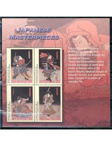 ST. KITTS 2003 Japanese Masterpieces 4v in MNH sheet**
