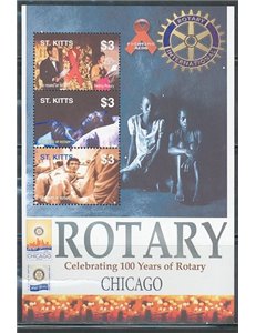 ST. KITTS 2005 Rotary centenary 3v in MNH sheet**
