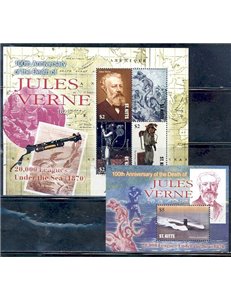 ST. KITTS 2005 Jules Verne 4v + 1 s/s MNH**