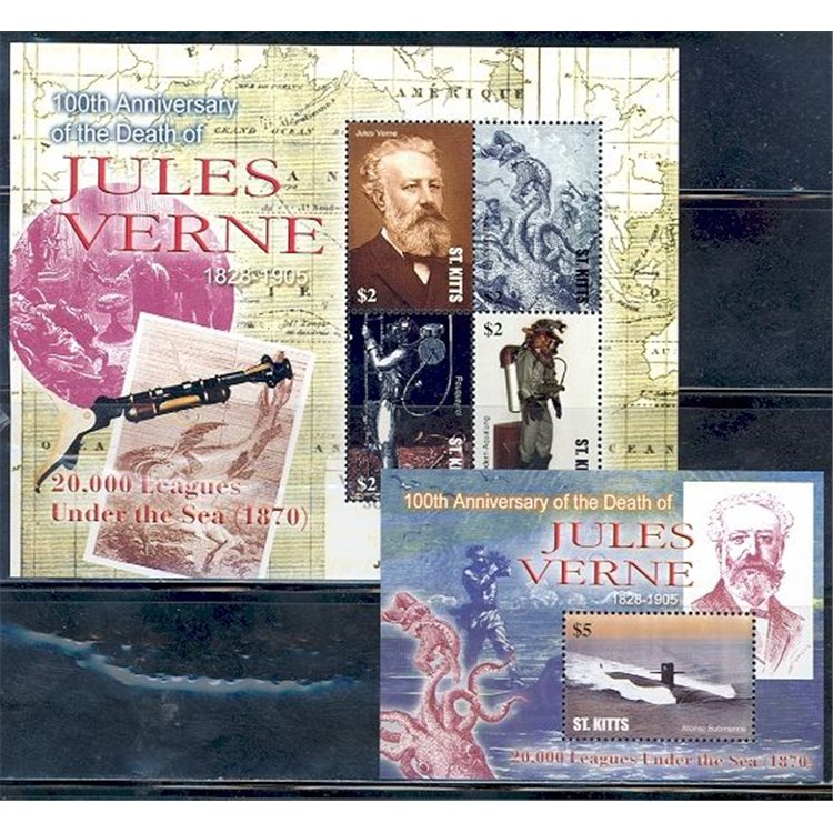ST. KITTS 2005 Jules Verne 4v + 1 s/s MNH**