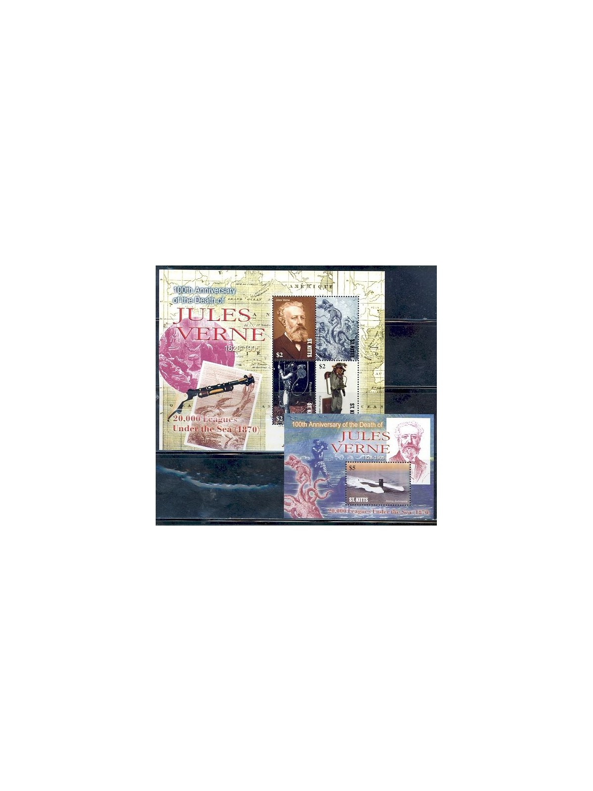 ST. KITTS 2005 Jules Verne 4v + 1 s/s MNH**