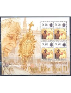 ST. KITTS 2005 Pope John Paul II & Nelson Mandela 4v sheetlet MNH**