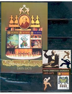 ST. KITTS 2005 Hans Christian Andersen 3v + 1 s/s MNH**