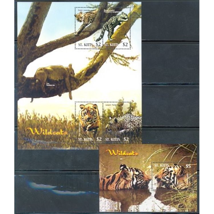 ST. KITTS 2005 Tigers - Wildcats 4v + 1 s/s MNH**