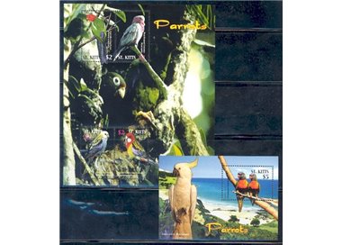 ST. KITTS 2005 Parrots - Parrots 4v + 1 s/s MNH**