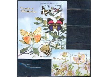 ST. KITTS 2005 Insects and Butterflies 4v + 1 s/s MNH**