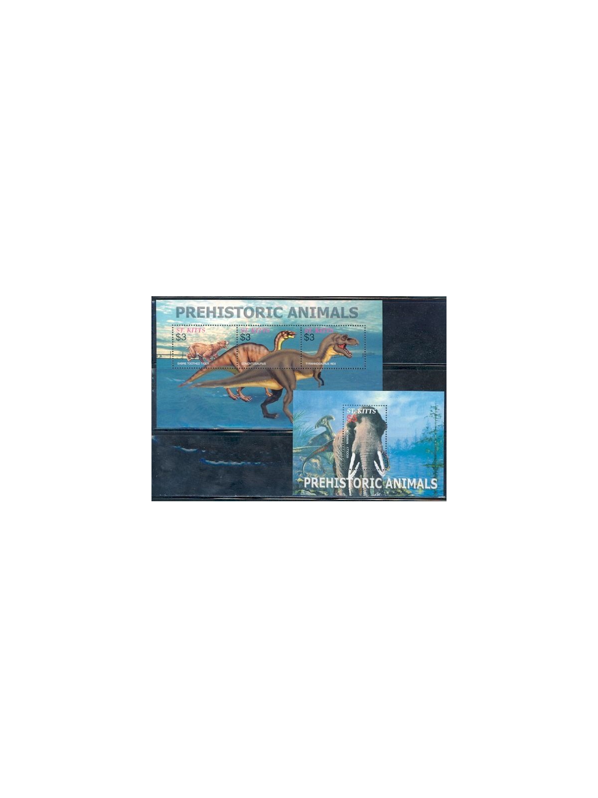 ST. KITTS 2005 Prehistoric Animals II 3v + 1 s/s MNH**