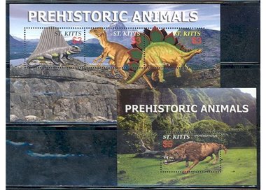 ST. KITTS 2005 Prehistoric Animals III 3v + 1 BF MNH**