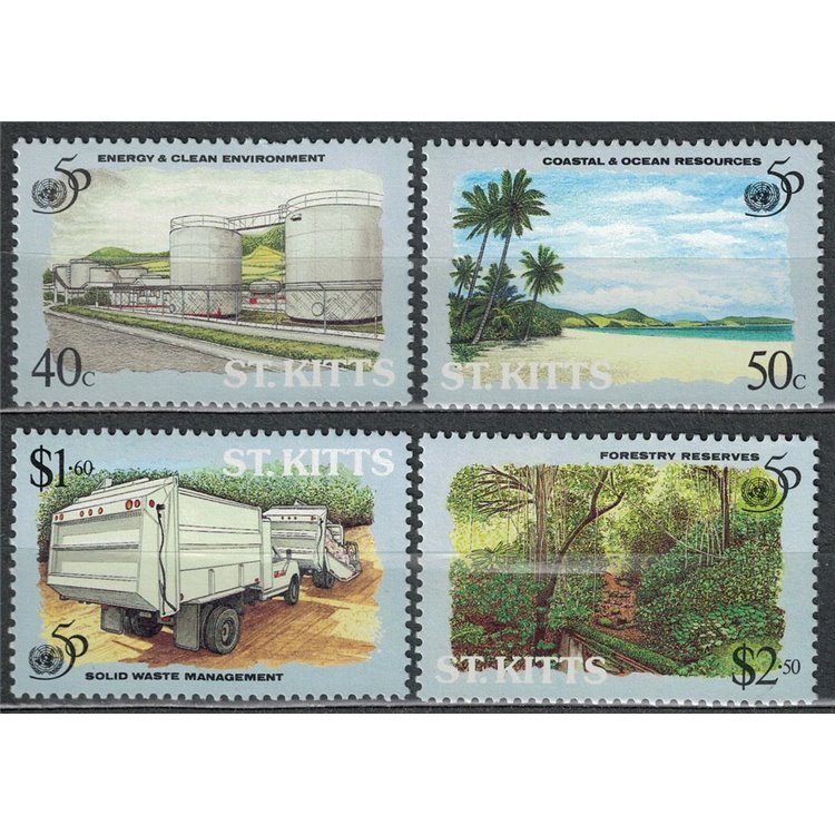 ST. KITTS 1995 UN Anniversary 4v MNH**