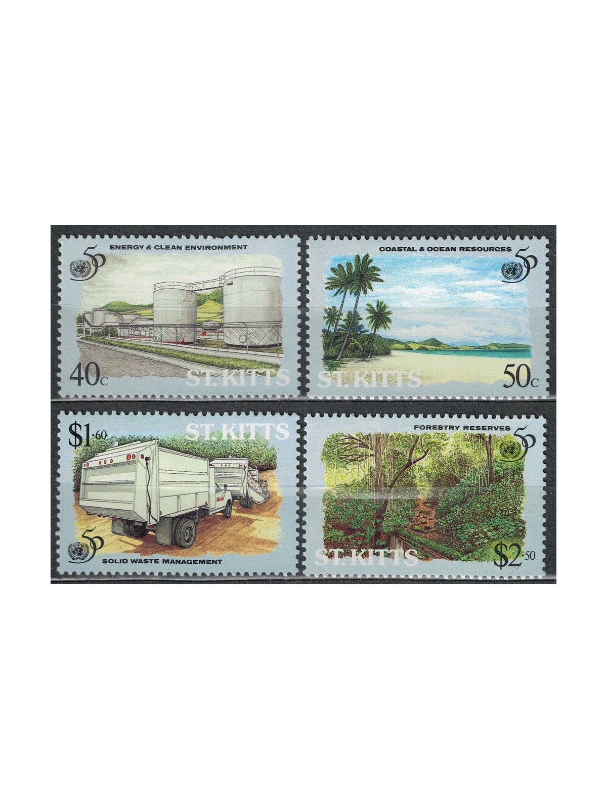 ST. KITTS 1995 Anniversario ONU 4v MNH**