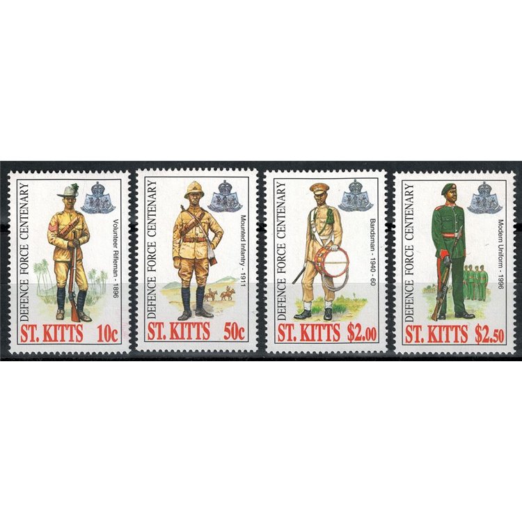 ST. KITTS 1996 Defense force 4v MNH**