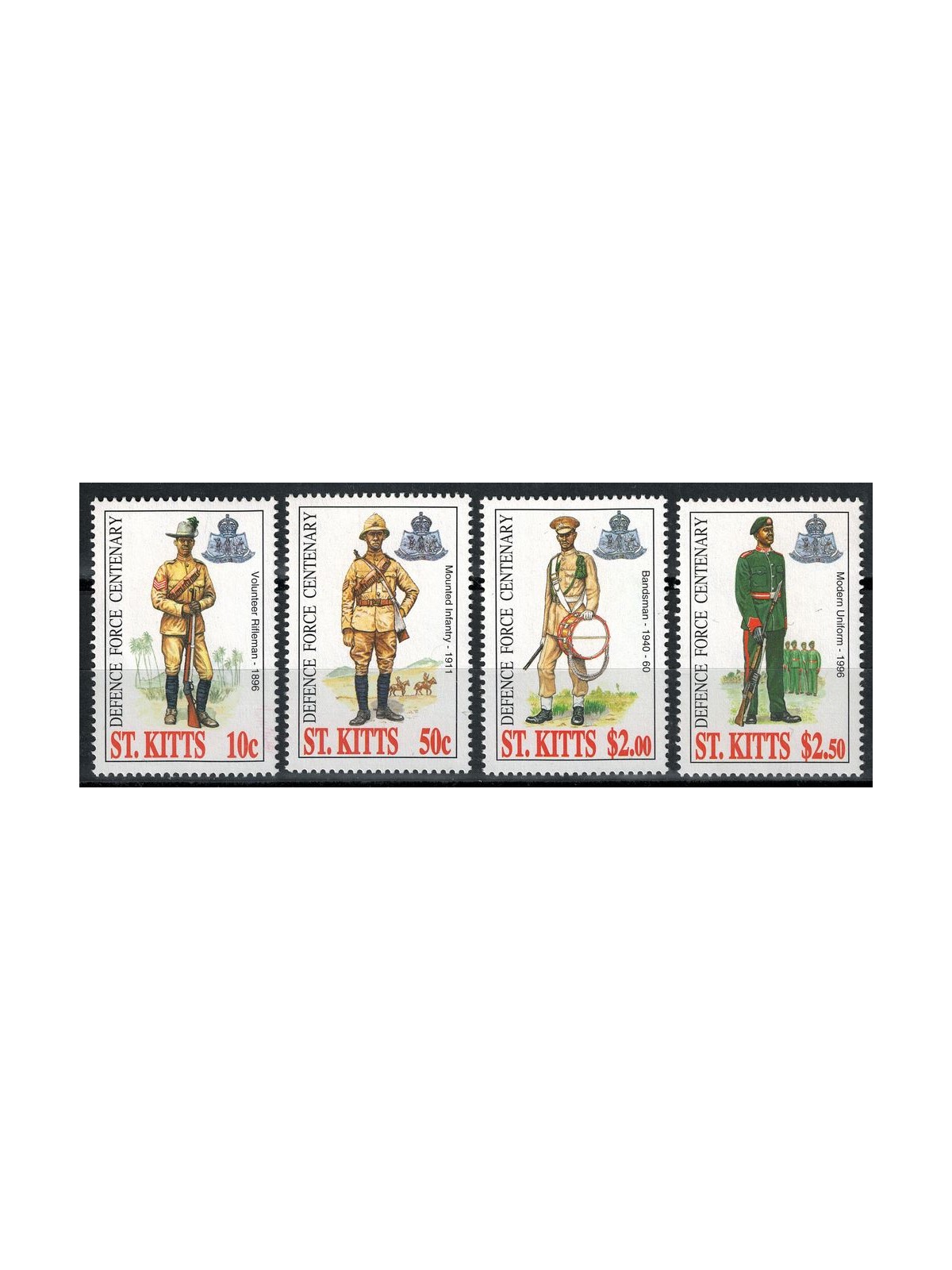 ST. KITTS 1996 Defense force 4v MNH**