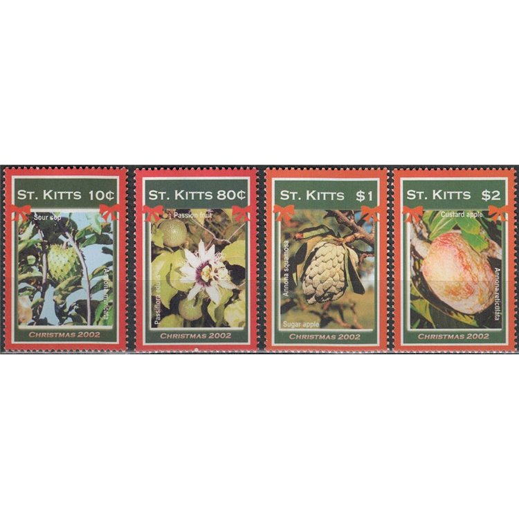 ST. KITTS 2002 Christmas 4v MNH**