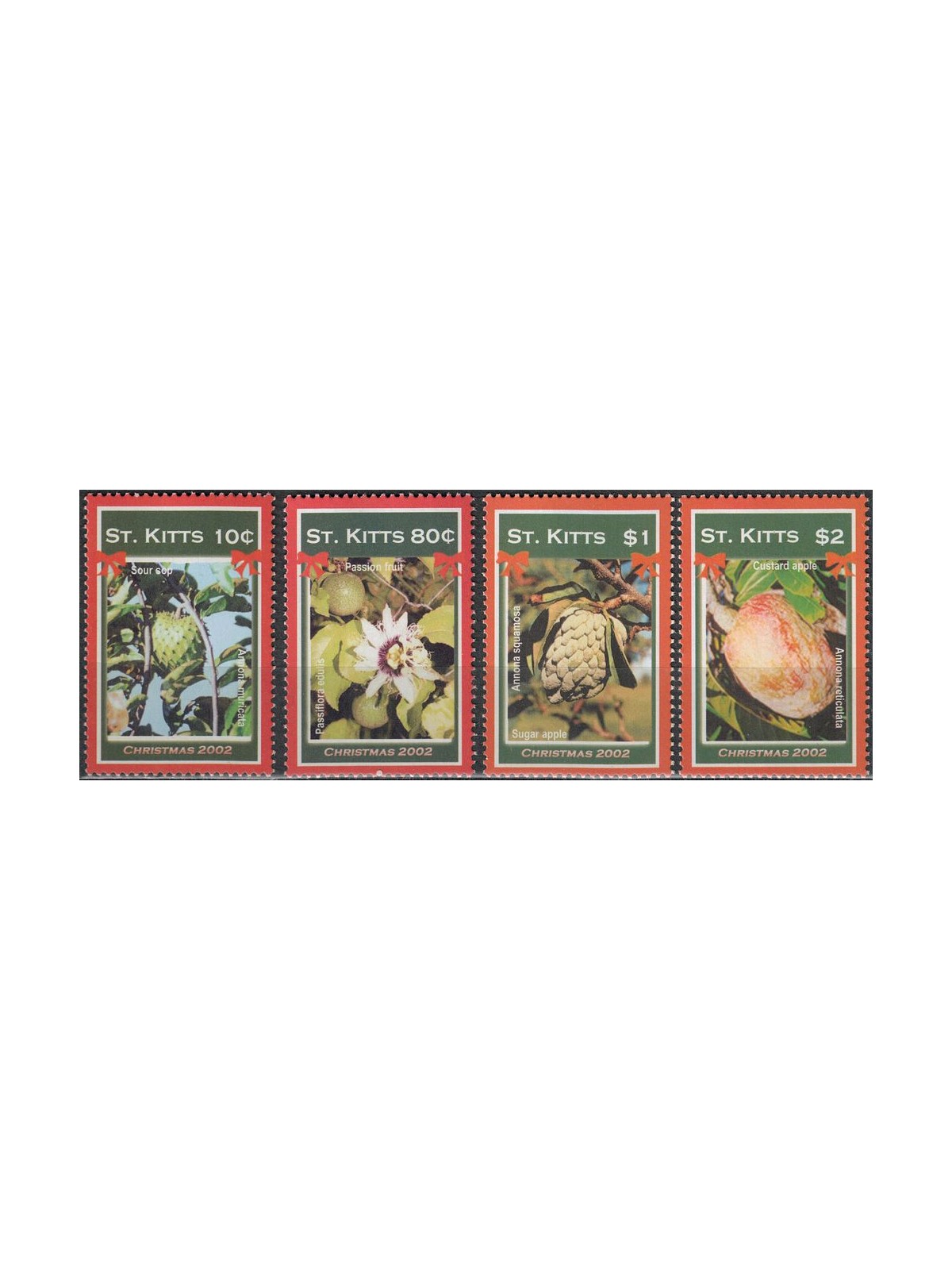 ST. KITTS 2002 Christmas 4v MNH**