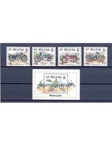 ST. HELENA 1991 Phila Nippon, motor cycles 4v + 1 BF MNH**