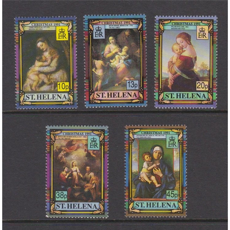 ST. HELENA 1991 Christmas, paintings 5v MNH**