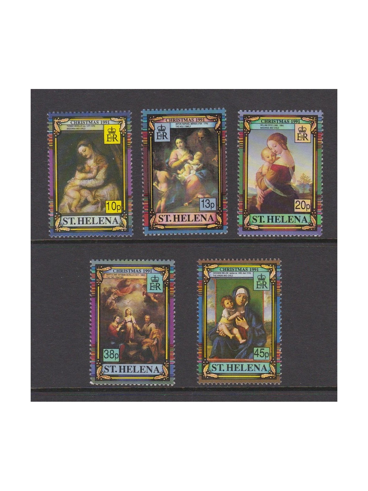 ST. HELENA 1991 Christmas, paintings 5v MNH**