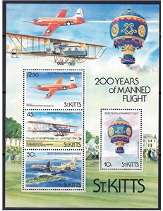ST. KITTS 1983 Bicentenario aviazione BF MNH**