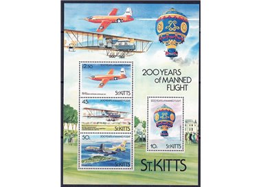 ST. KITTS 1983 Bicentenary of s/s MNH aviation**