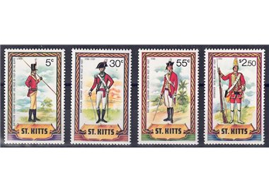 ST. KITTS 1981 Military Uniforms 4v MNH**