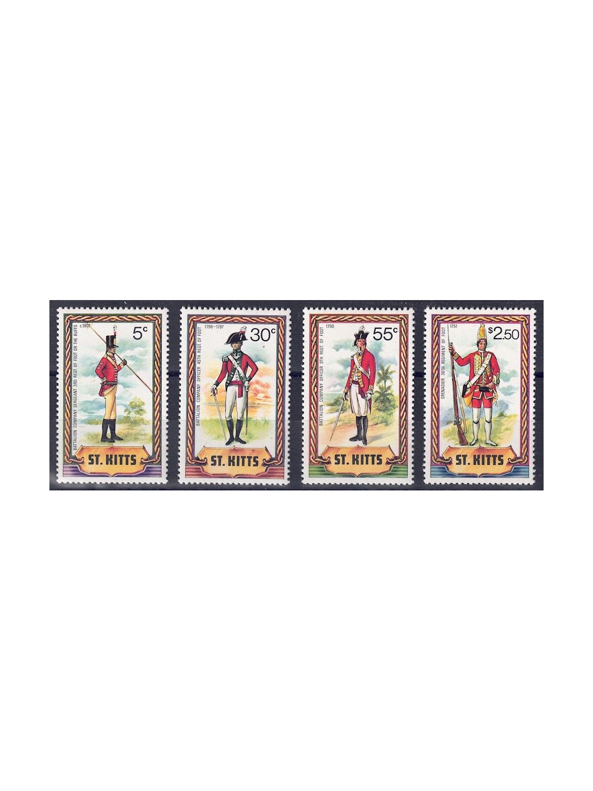 ST. KITTS 1981 Uniformi militari 4v MNH**