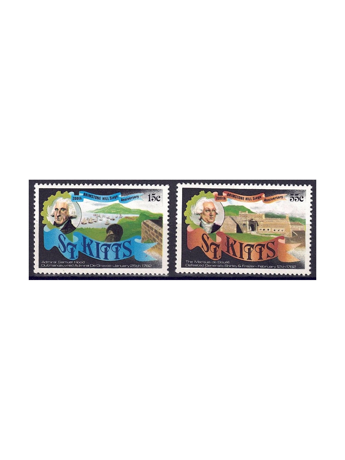 ST. KITTS 1982 Brimstone Hill 2v MNH**