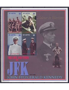 ST. KITTS 2002 John F. Kennedy (II) 4v in MNH sheet**
