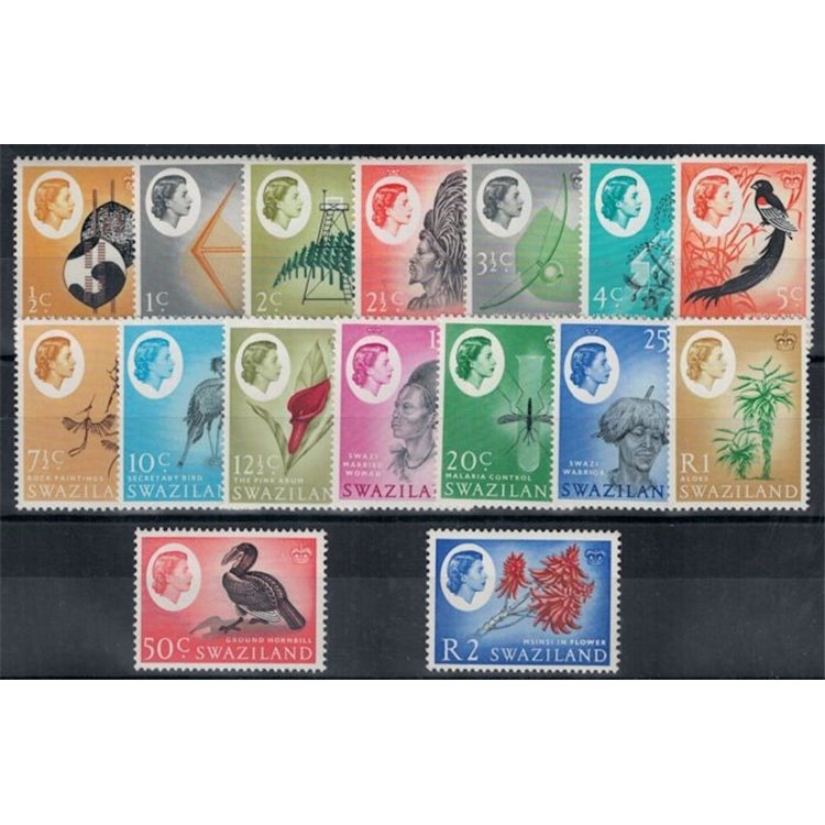 SWAZILAND 1962 Serie ordinaria 16v MNH**