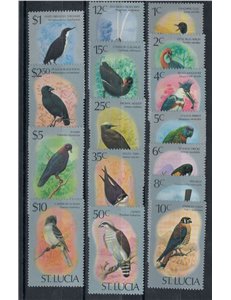 ST. LUCIA 1976 Fauna, uccelli 16v MNH**