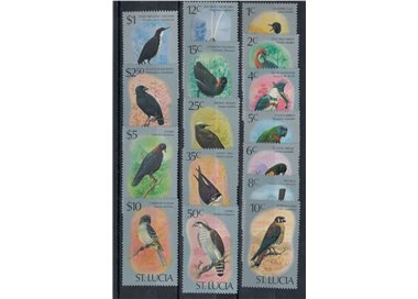 ST. LUCIA 1976 Fauna, uccelli 16v MNH**