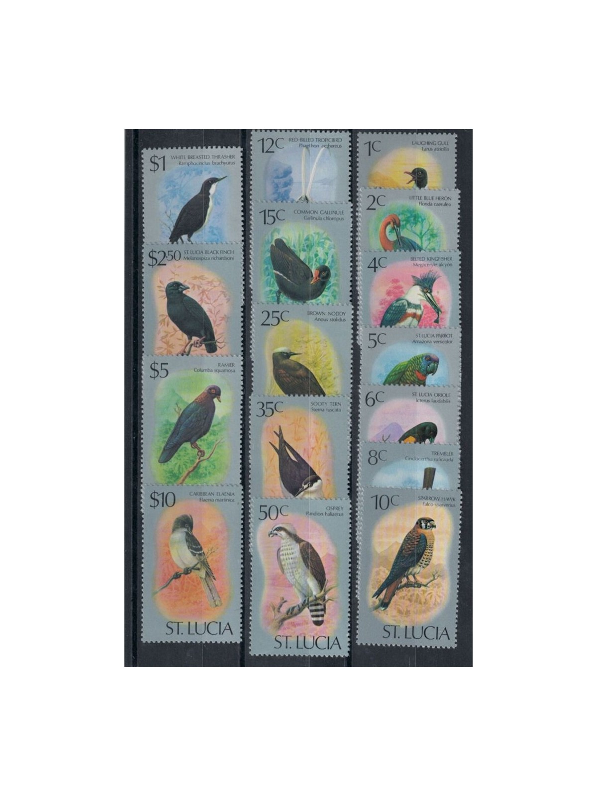 ST. LUCIA 1976 Fauna, birds 16v MNH**
