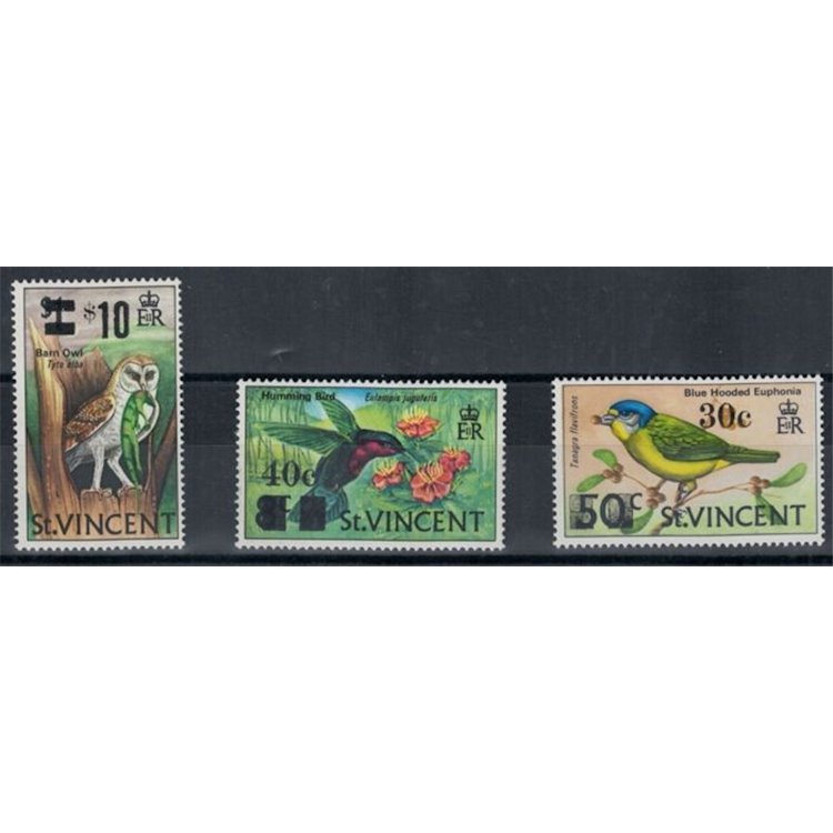 ST. VINCENT 1973 Birds, Overprints 3v MNH**