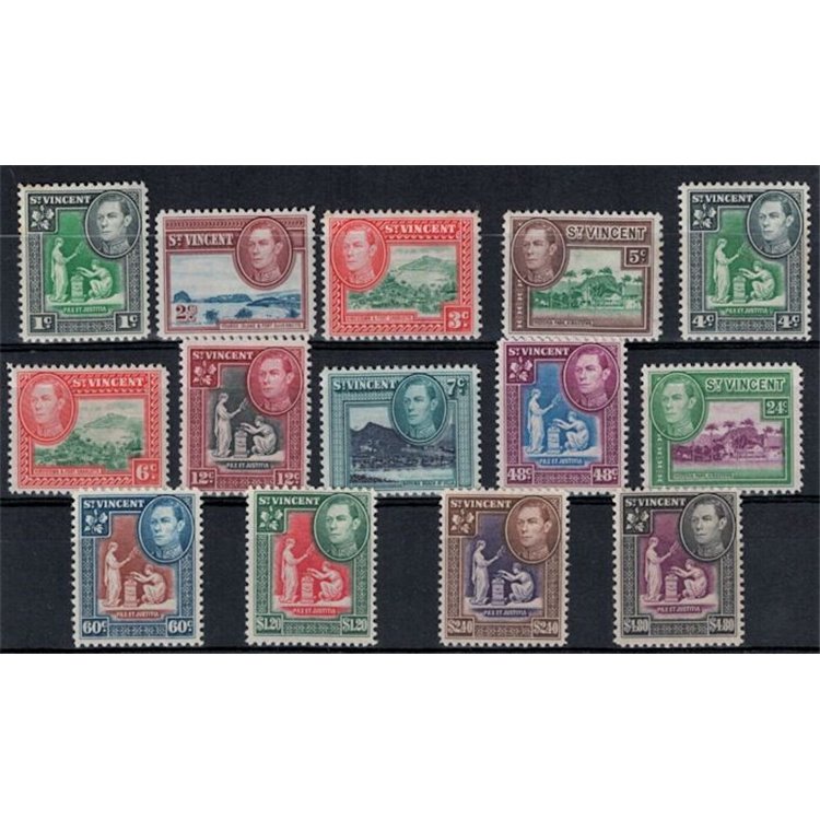 ST. VINCENT 1949 Ordinaries - Definitives 14 v