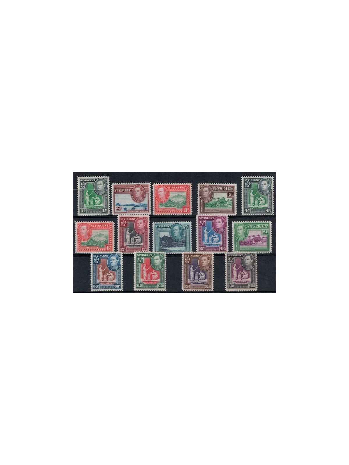 ST. VINCENT 1949 Ordinaries - Definitives 14 v