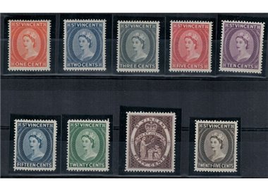 ST. VINCENT 1964/65 Ordinari - Definitives 9 v