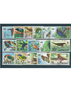 ST. VINCENT 1969/73 Definitives, birds 16v MNH**