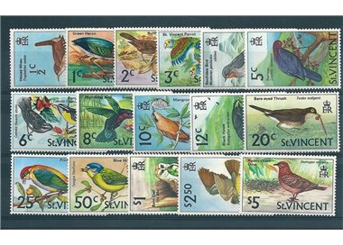 ST. VINCENT 1969/73 Definitives, birds 16v MNH**