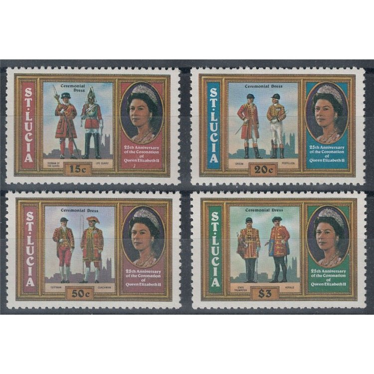 ST. LUCIA 1978 Silver Jubilee 4v MNH**