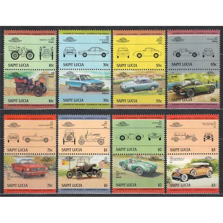 ST. LUCIA 1984 Automobili - Cars 8x2v MNH**