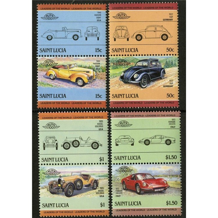 ST. LUCIA 1985 Cars - Automobiles 3rd Series 4x2v MNH**