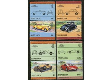 ST. LUCIA 1985 Cars - Automobiles 3rd Series 4x2v MNH**