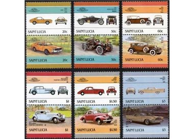 ST. LUCIA 1986 Cars - Automobiles 4th Series 6x2v MNH**