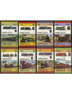ST. LUCIA 1985 Trains, locomotives 16v MNH**