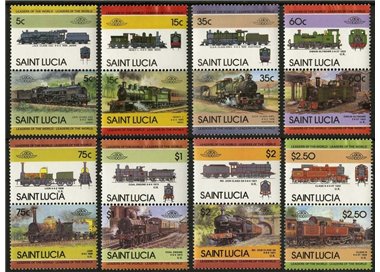 ST. LUCIA 1985 Trains, locomotives 16v MNH**