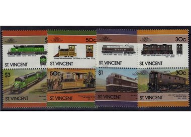 ST. VINCENT 1986 Trains, locomotives 8v MNH**