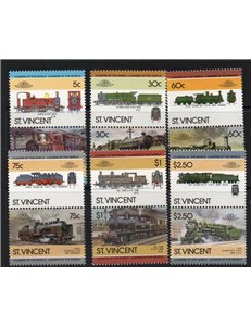 ST. VINCENT 1985 Treni, locomotive 8v MNH**