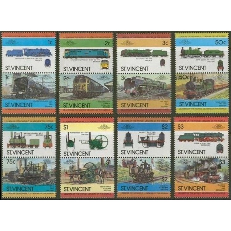 ST. VINCENT 1984 Trains, locomotives 16v MNH**