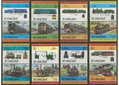 ST. VINCENT 1984 Trains, locomotives 16v MNH**