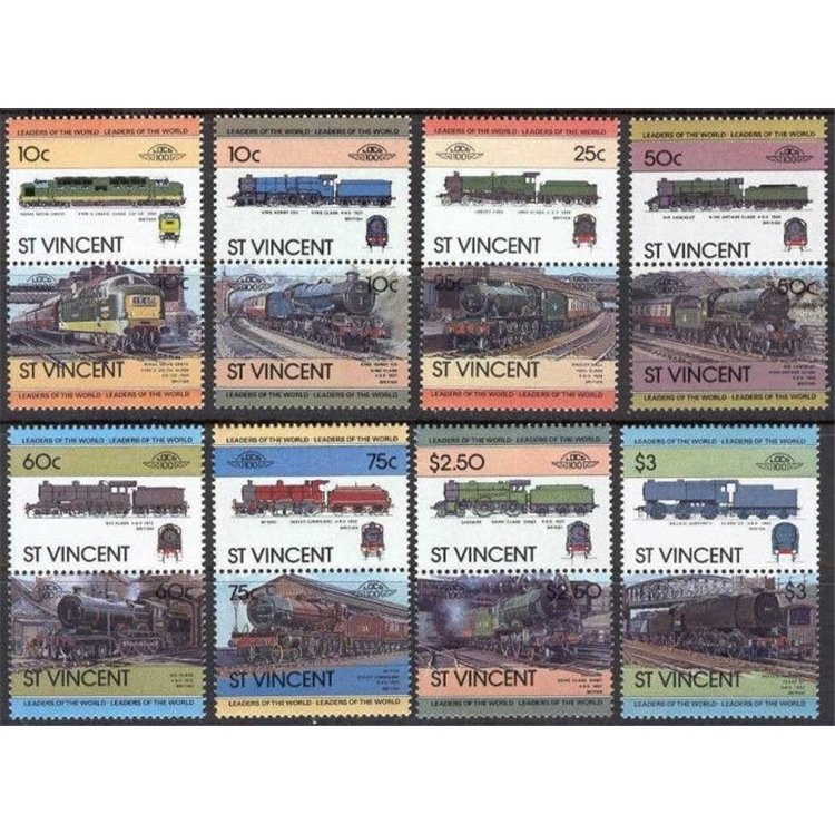 ST. VINCENT 1983 Treni, locomotive 16v MNH**